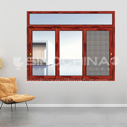 1.4mm sound insulation and heat insulation three-track sliding window with stainless steel gauze 4